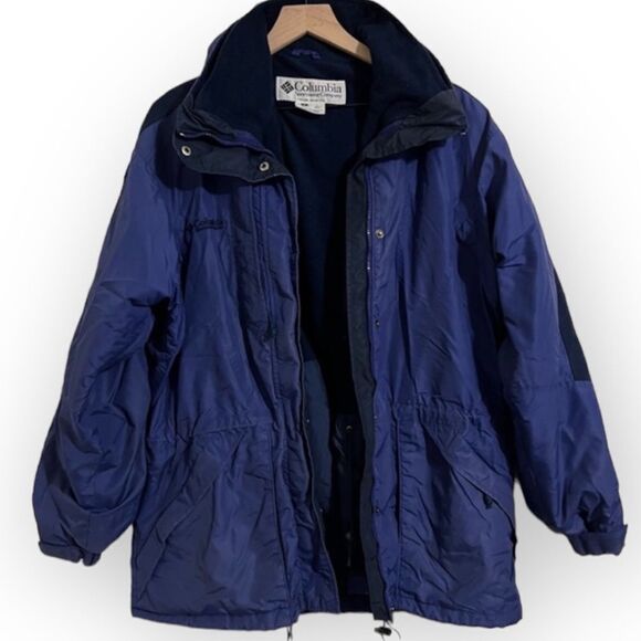 Vintage 90’s Columbia 2 in 1 Jacket Fleece Water Resistant Shell Detachable L - Picture 1 of 15